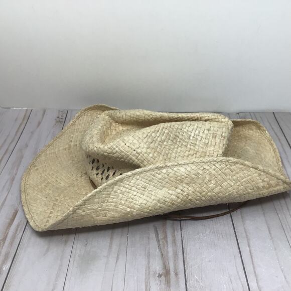 Stetson Mens Laurel Raffia Straw Hat Shapeable Brim Natural Size XS Cowboy Hat - Picture 4 of 6